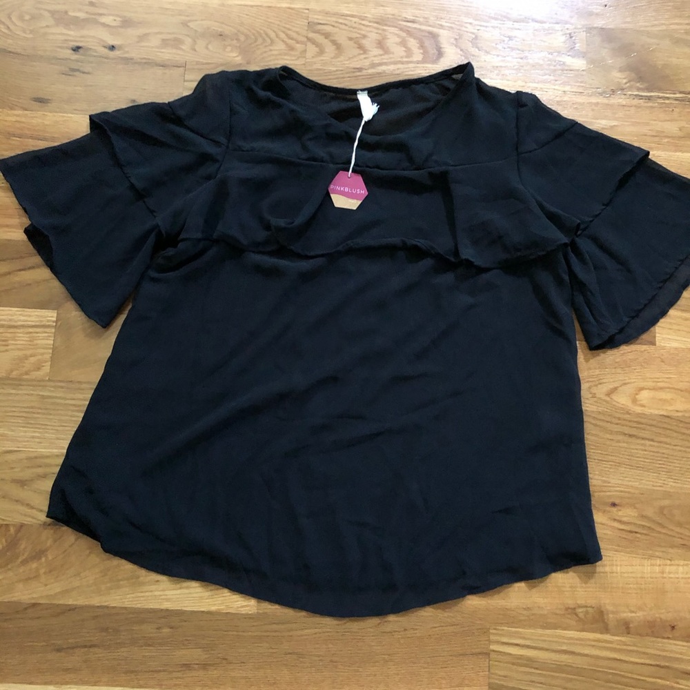Pinkblush - size large - NWT - black dressy shirt